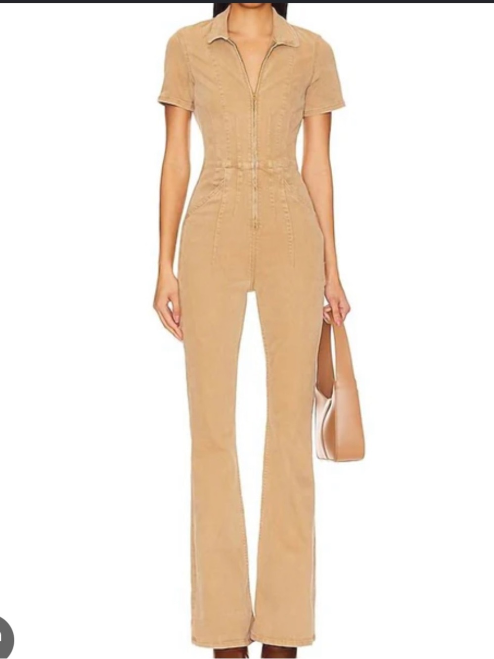Free People Jade Flare Jumpsuit - Sand